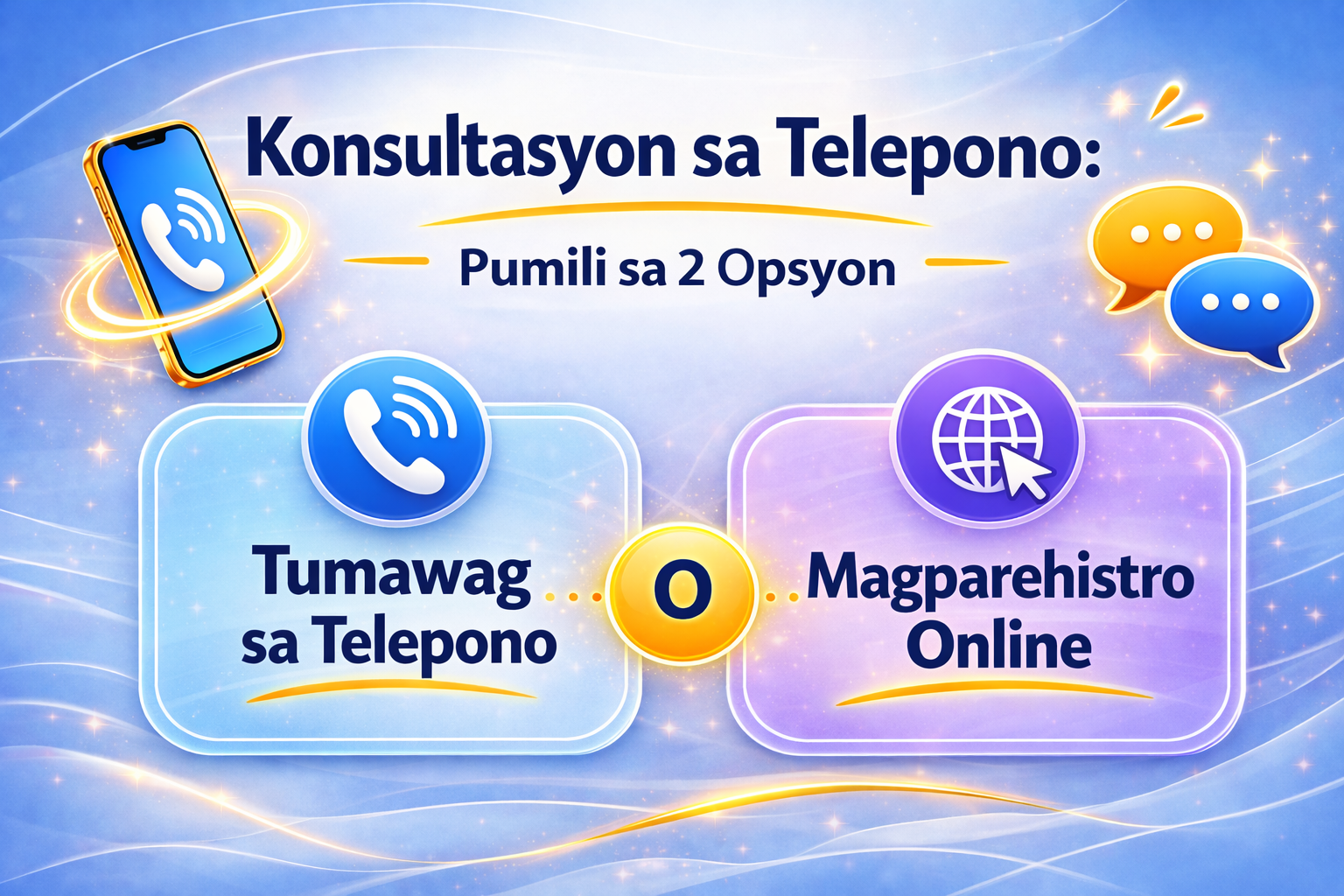 Mga opsyon sa reading sa telepono: tumawag mula sa telepono o magparehistro online