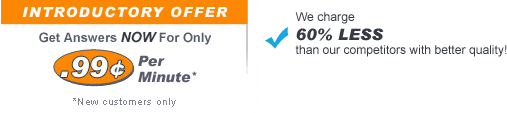 Get Answers Now For .99 Per Minute
